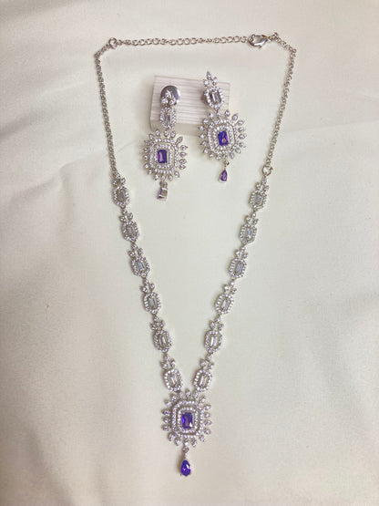 Purple Nicole Zirconia Jewellery Set