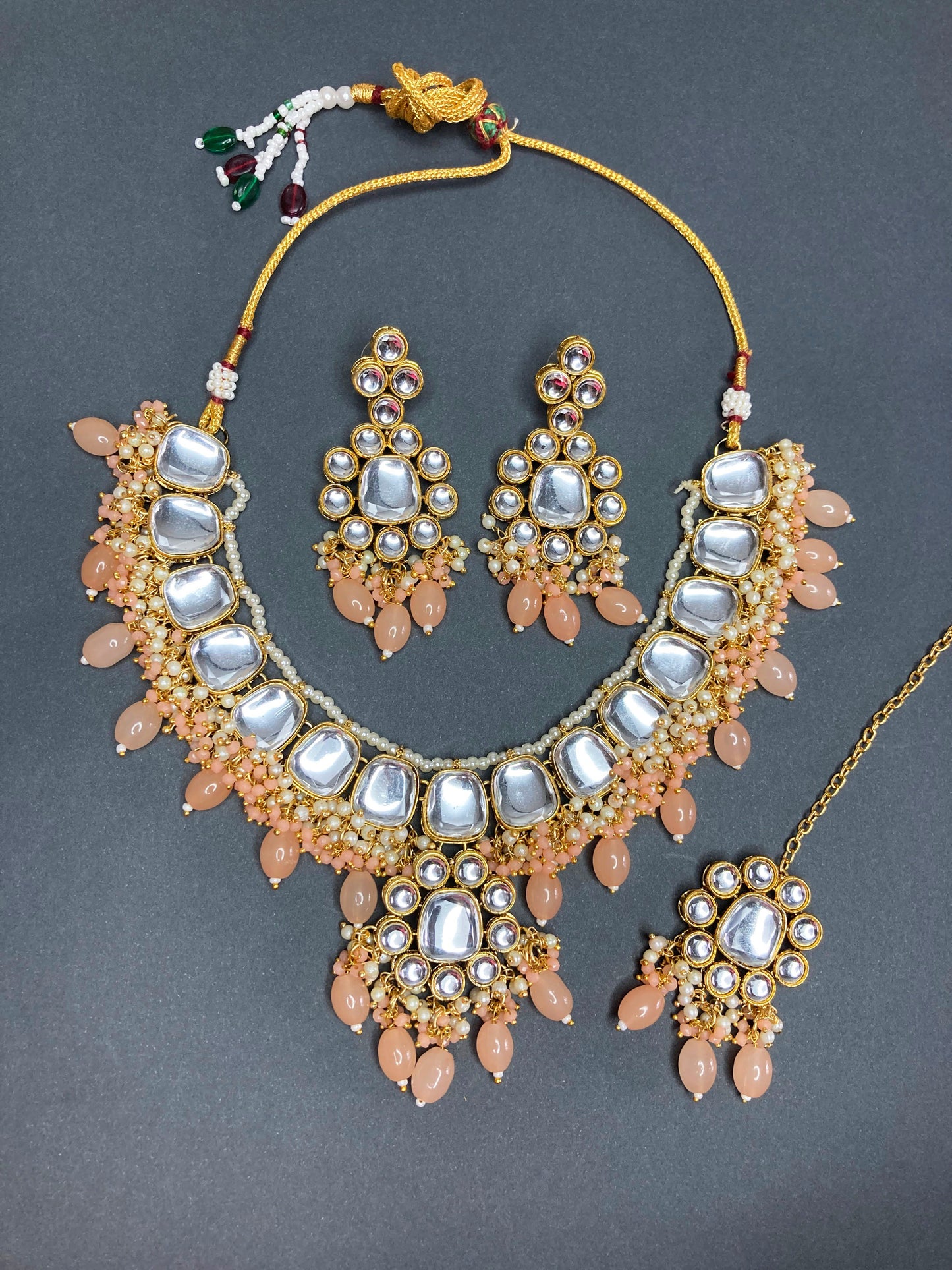 Peach Shalini Jewellery Set