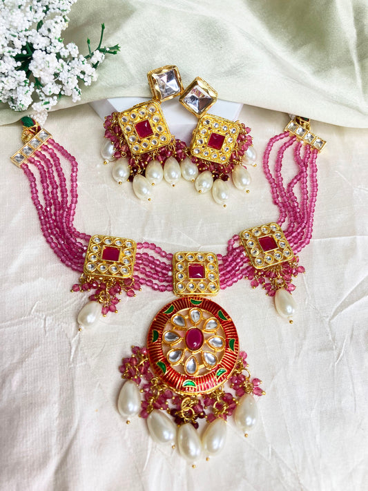 Pink Mita Jewellery Set
