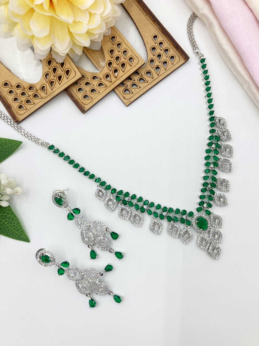 Emerald Green Rebecca Zirconia Jewellery Set