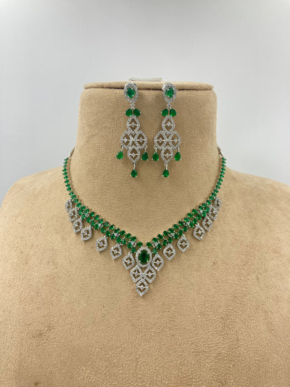 Emerald Green Rebecca Zirconia Jewellery Set