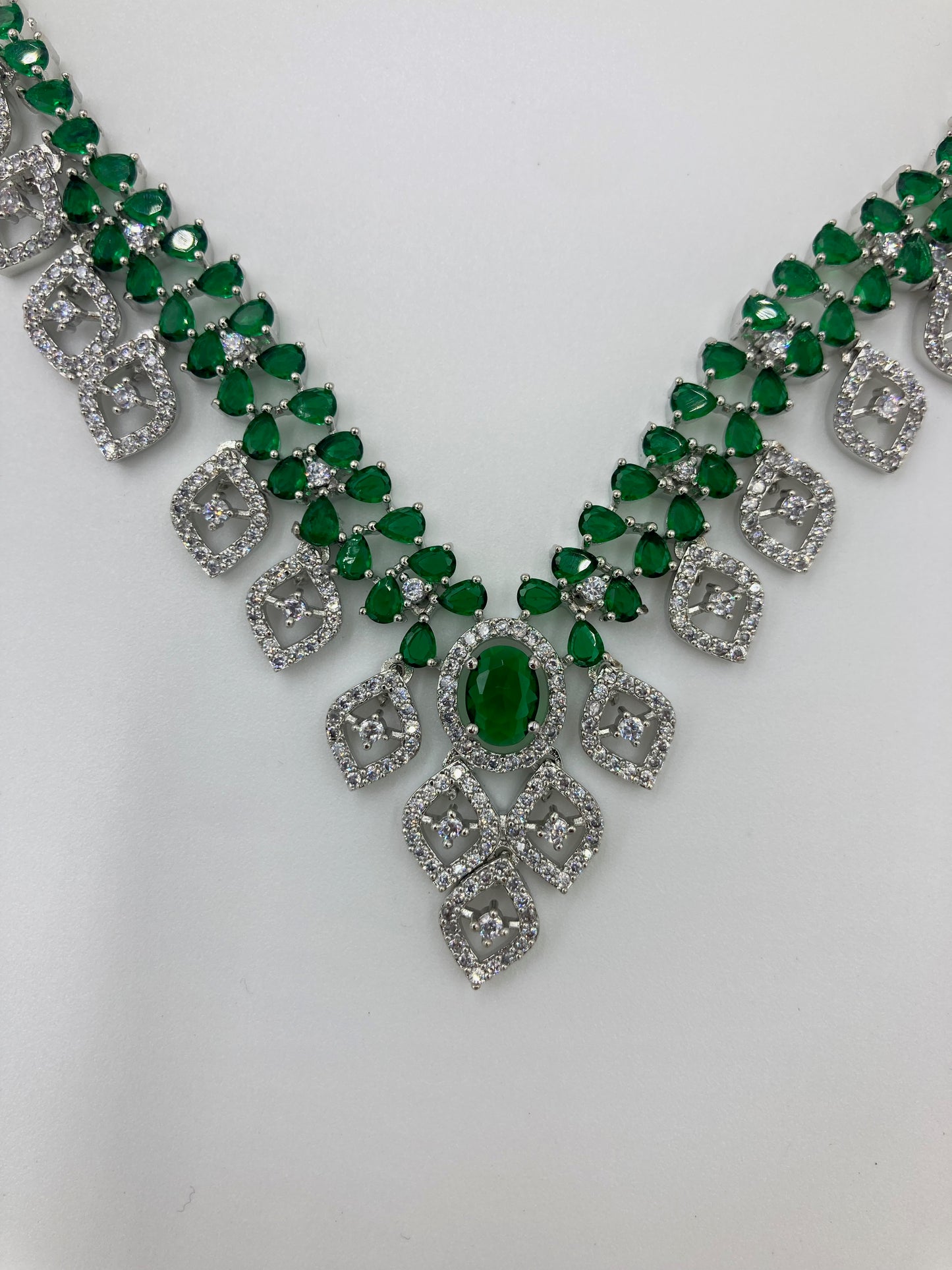 Emerald Green Rebecca Zirconia Jewellery Set