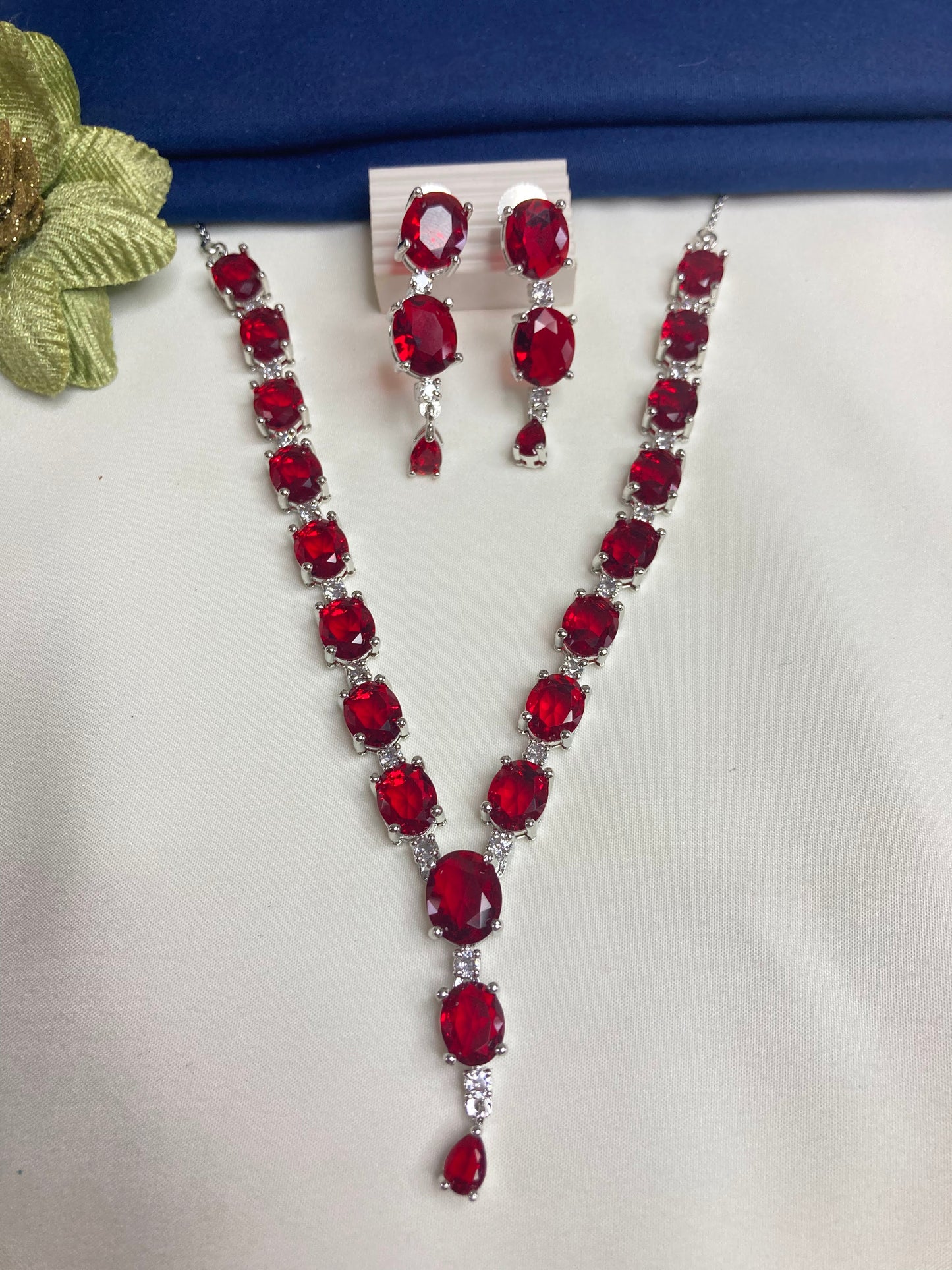 Red Scarlett  Zirconia Jewellery Set