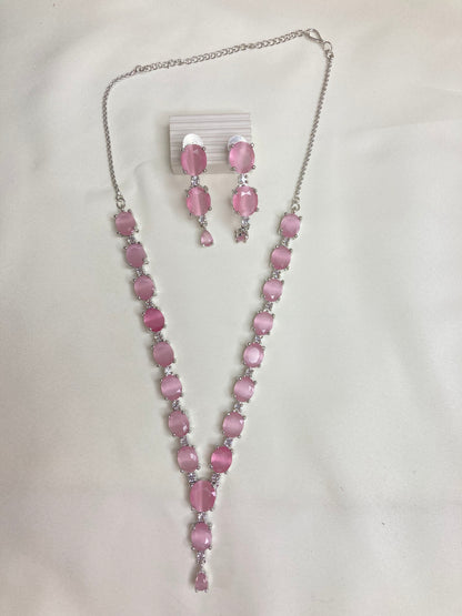 Pink Scarlett Zirconia Jewellery Set