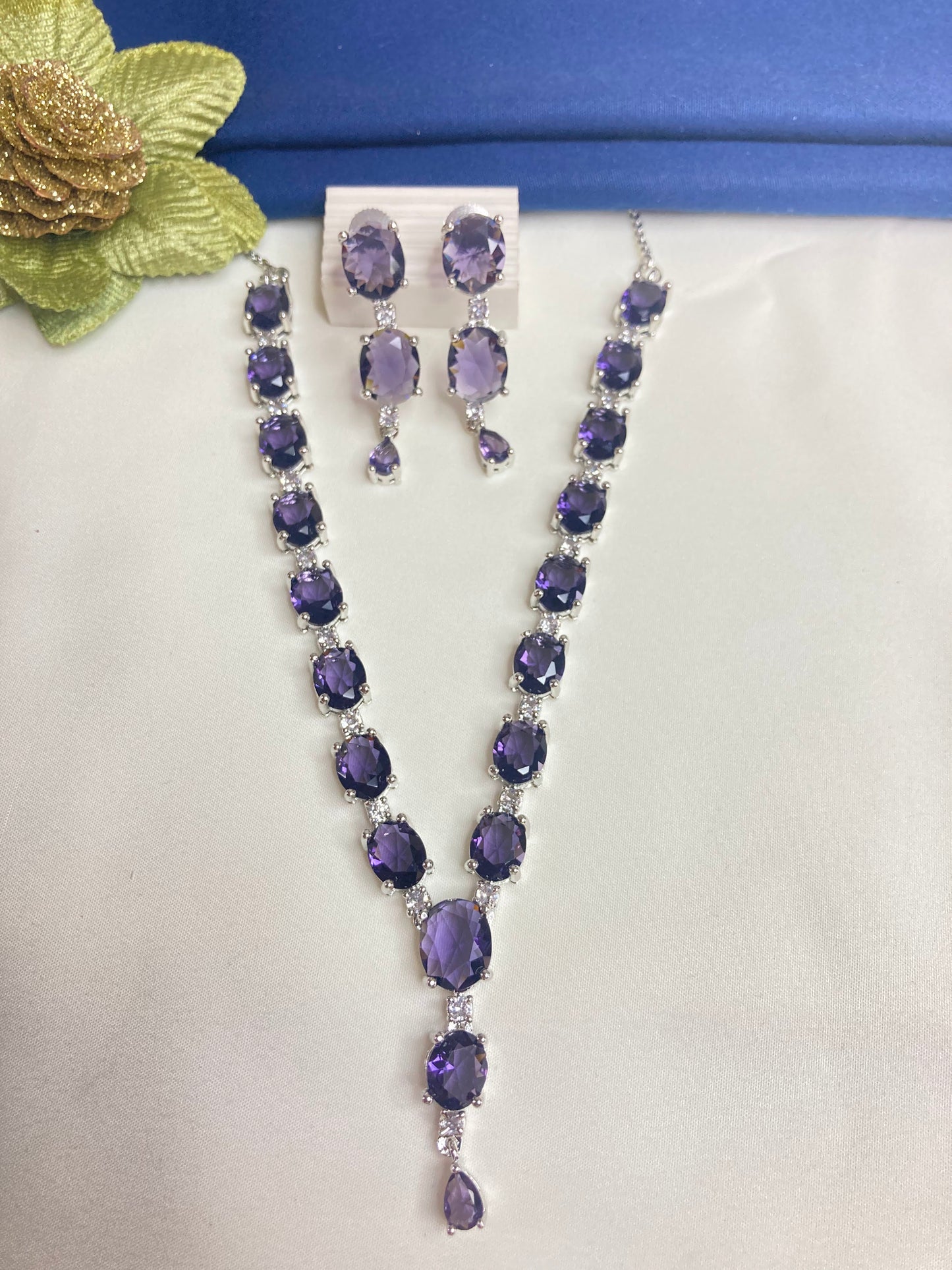 Purple Scarlett Zirconia Jewellery Set