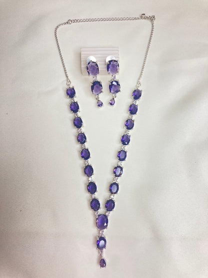 Purple Scarlett Zirconia Jewellery Set