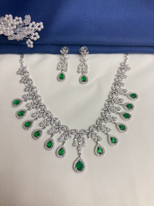 Roop Sari Palace American Diamond Necklace Set