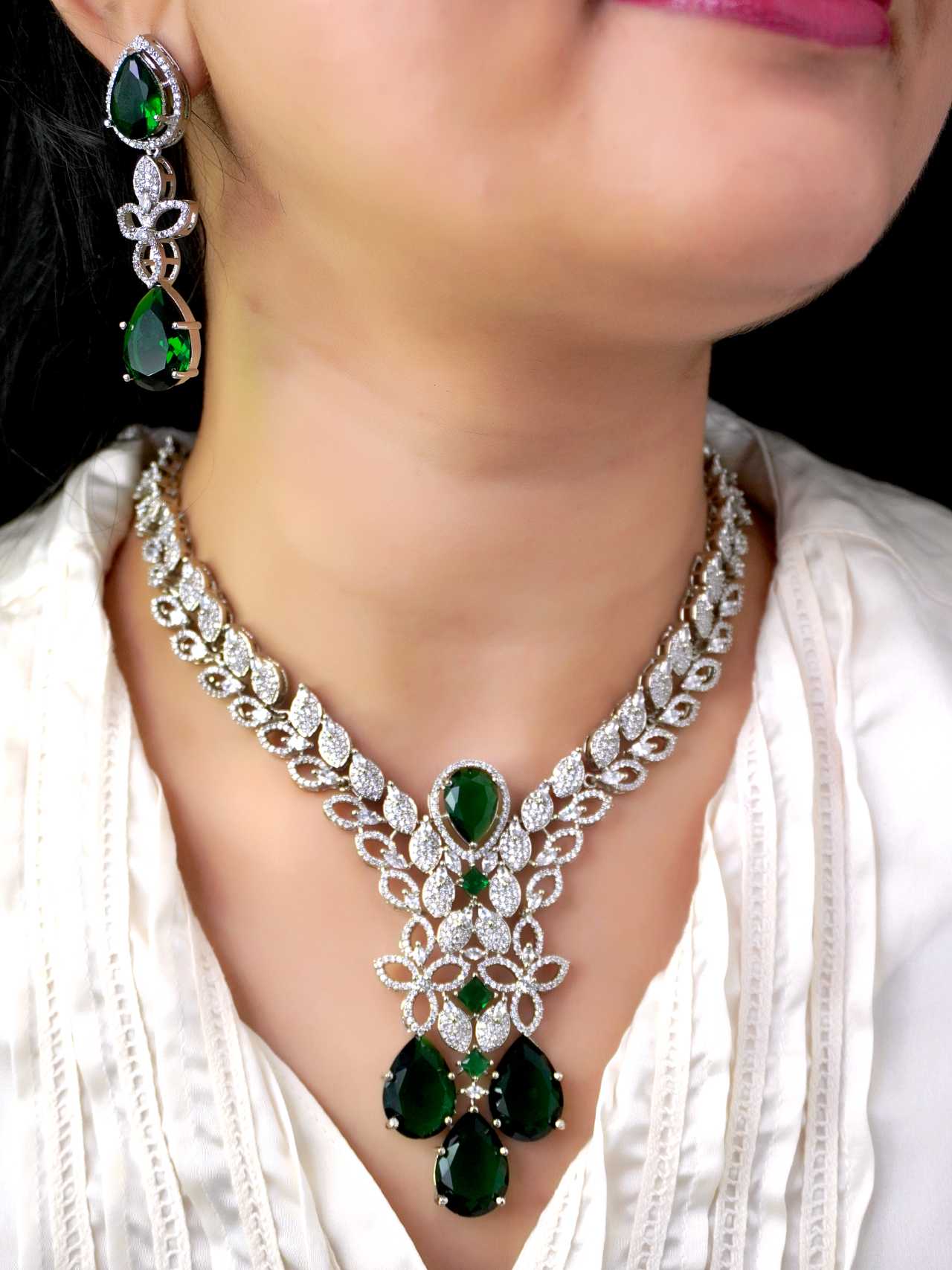 ZaraEmeraldZirconiaJewellerySet