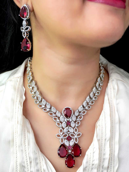 ZaraRubyZirconiaJewellerySet