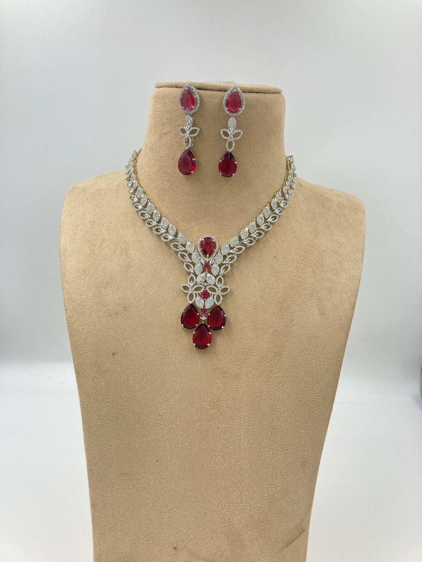 ZaraRubyZirconiaJewellerySet