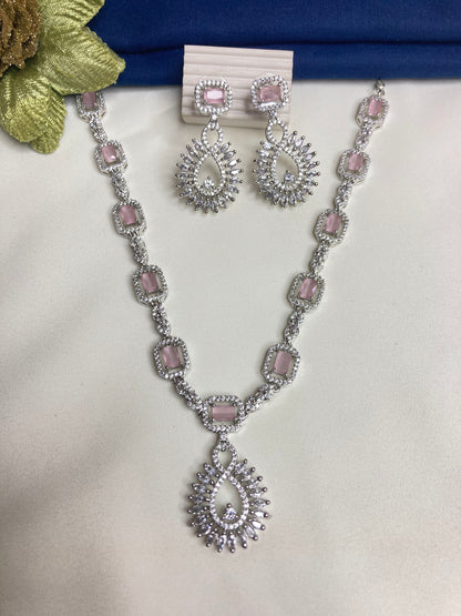 Pink Zoe Zirconia Jewellery Set