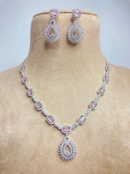 Pink Zoe Zirconia Jewellery Set