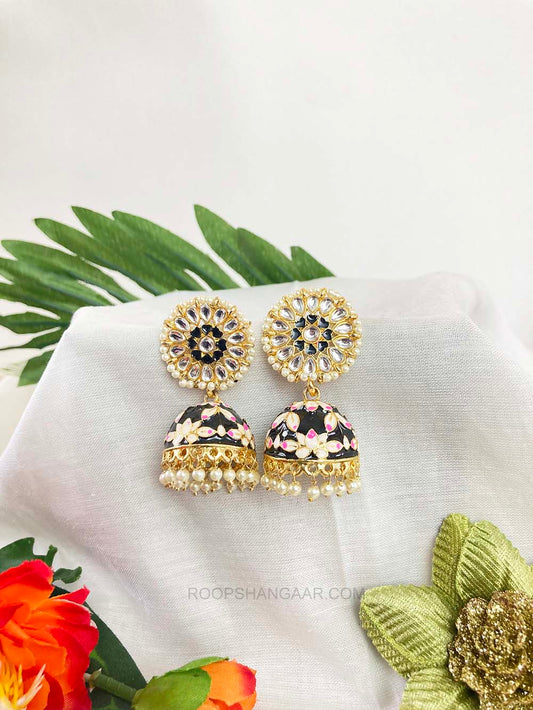 Black Akansha Juhmki Earrigs