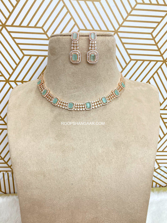 Mint Trisha Diamond Necklace Set