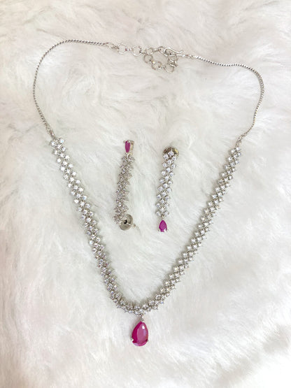 Ruby Samantha Diamond Jewellery Necklace Set
