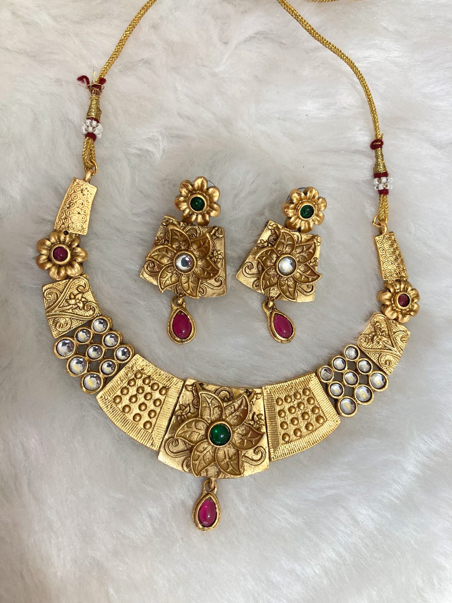Multicolor Naina Temple Jewellery Set