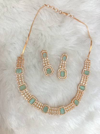 Mint Trisha Diamond Necklace Set