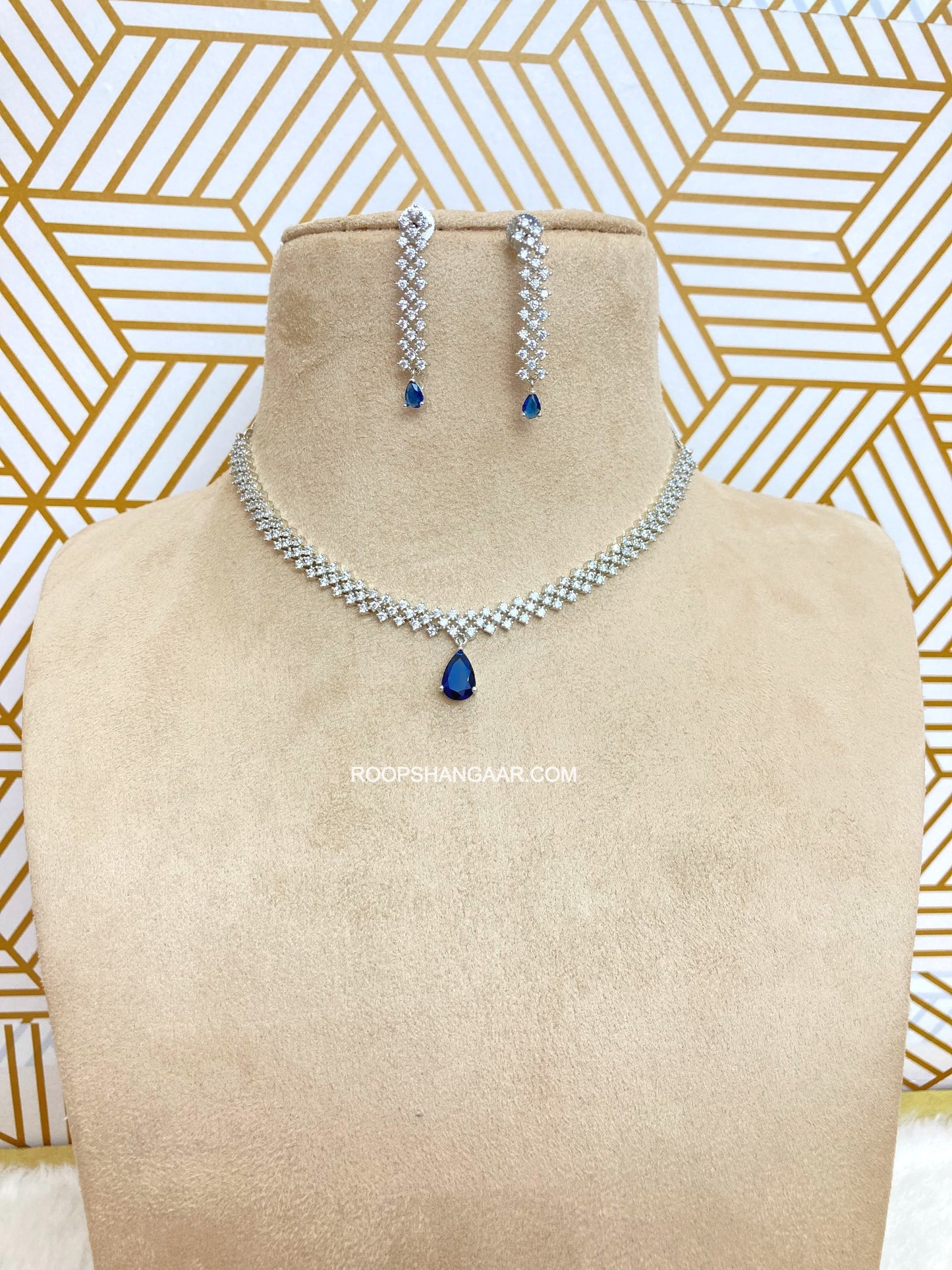 Blue Samantha Diamond Necklace Set
