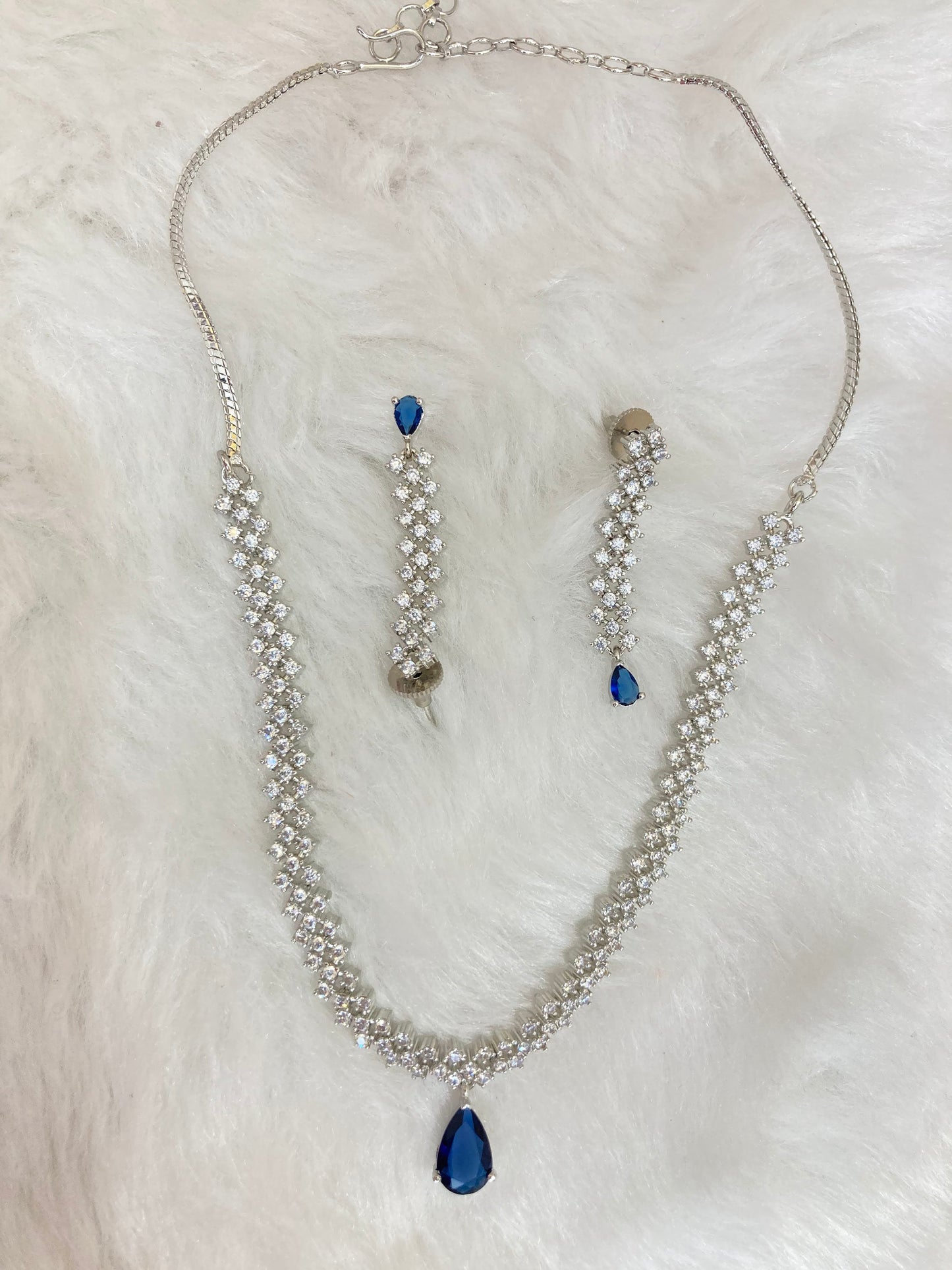 Blue Samantha Diamond Necklace Set