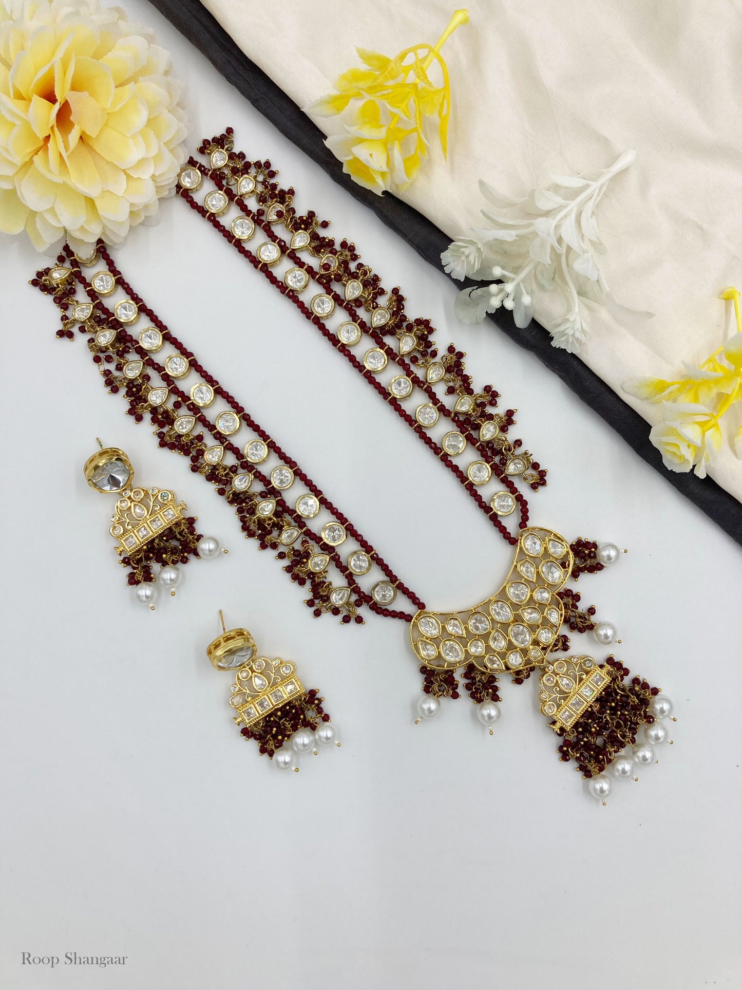 Maroon Priyalata Jewellery Set