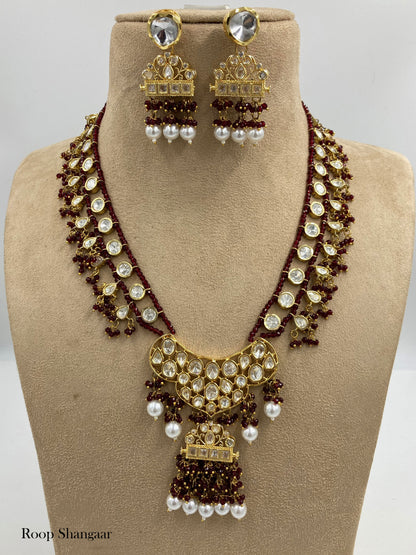 Maroon Priyalata Jewellery Set