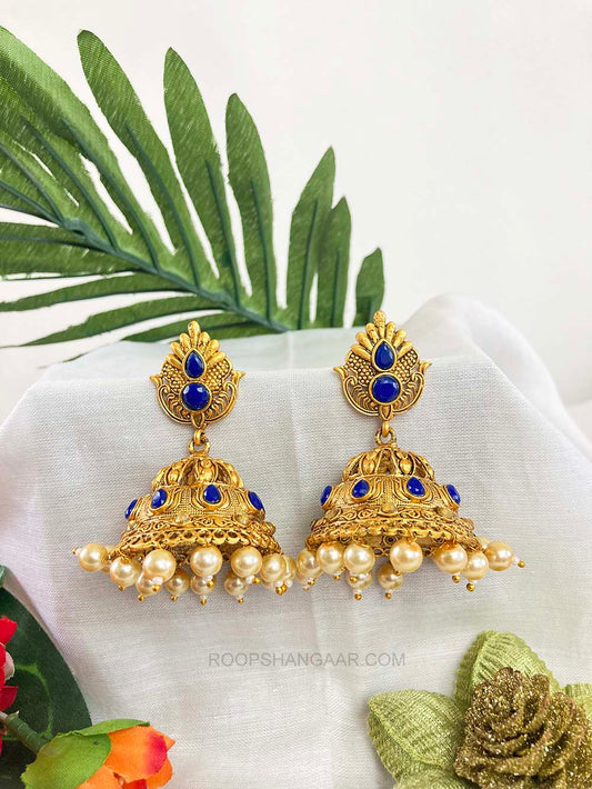 Navi Blue Aradhna Jhumki Earrigs