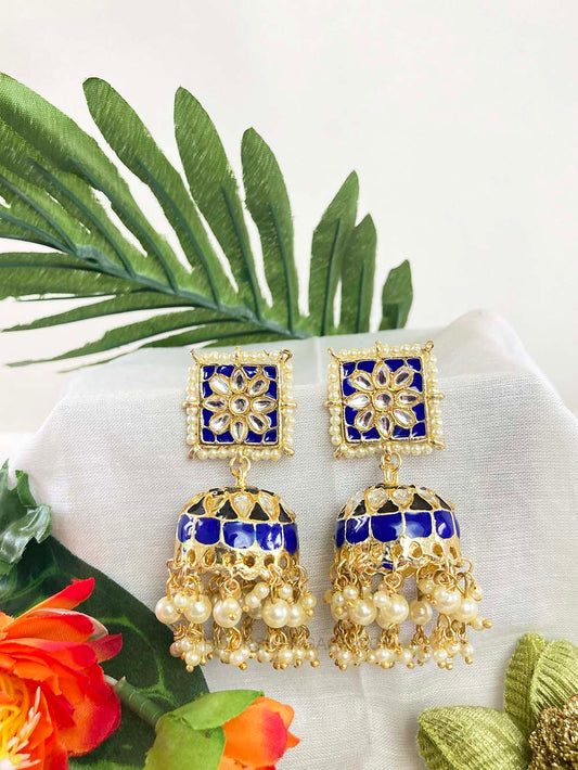 Navi Blue Ashnika Jhumki Earrigs