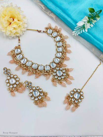 Peach Shalini Jewellery Set