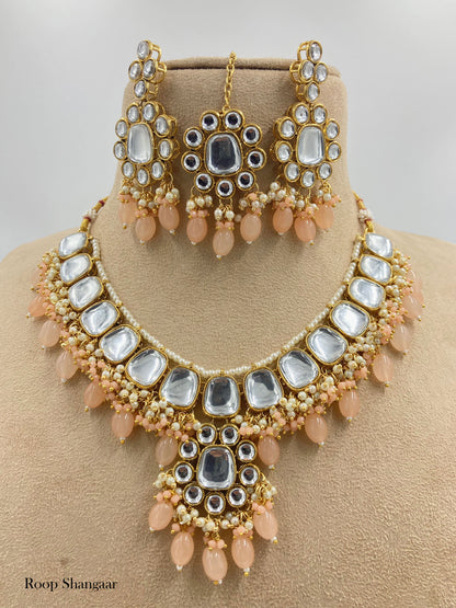 Peach Shalini Jewellery Set