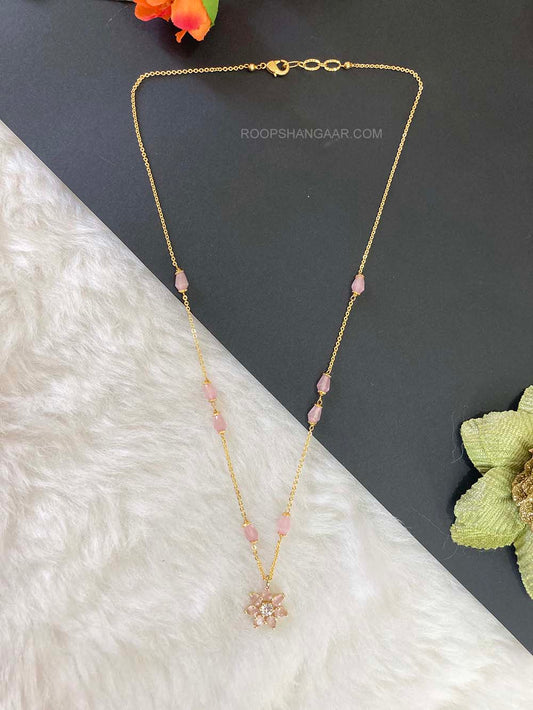 Pink Akriti Pendant Set