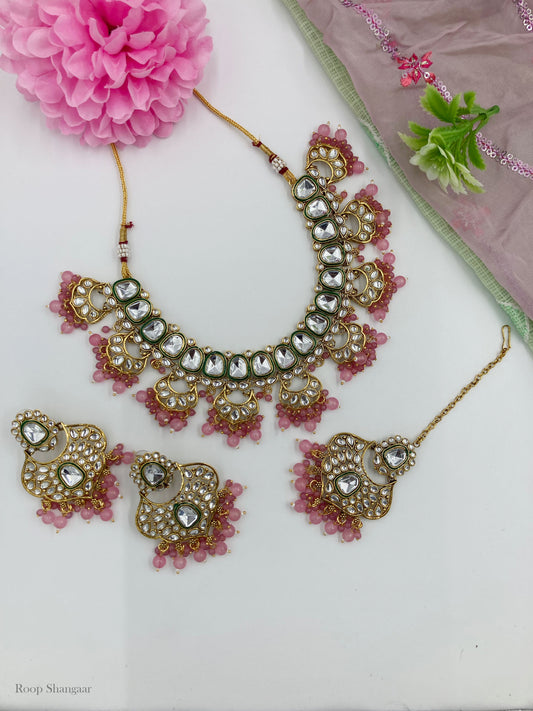 Pink Nandini Jewellery Set