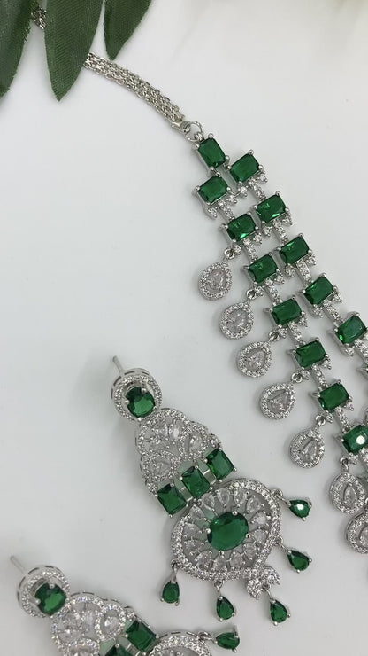 Emerald Green Fiona Zirconia Jewellery Set