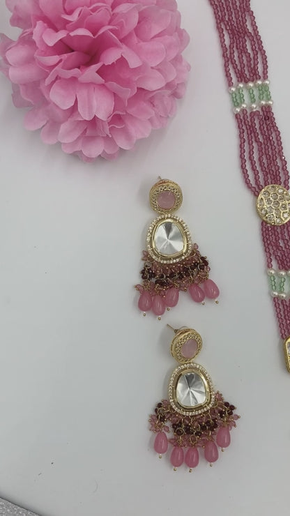 Pink Brishti Jewellery Set