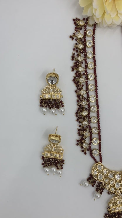 Maroon Priyalata Jewellery Set