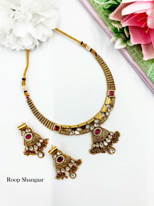 Ruby Tamannaah Temple Jewellery Set