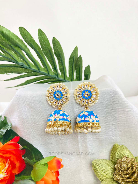 Sky Blue Akansha Jhumki Earrigs